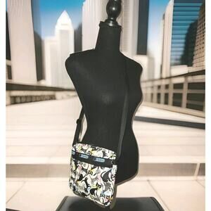 LeSportsac Crossbody Alley Cat Fish Bones Feline Nylon Bag Handbag Purse 9x8